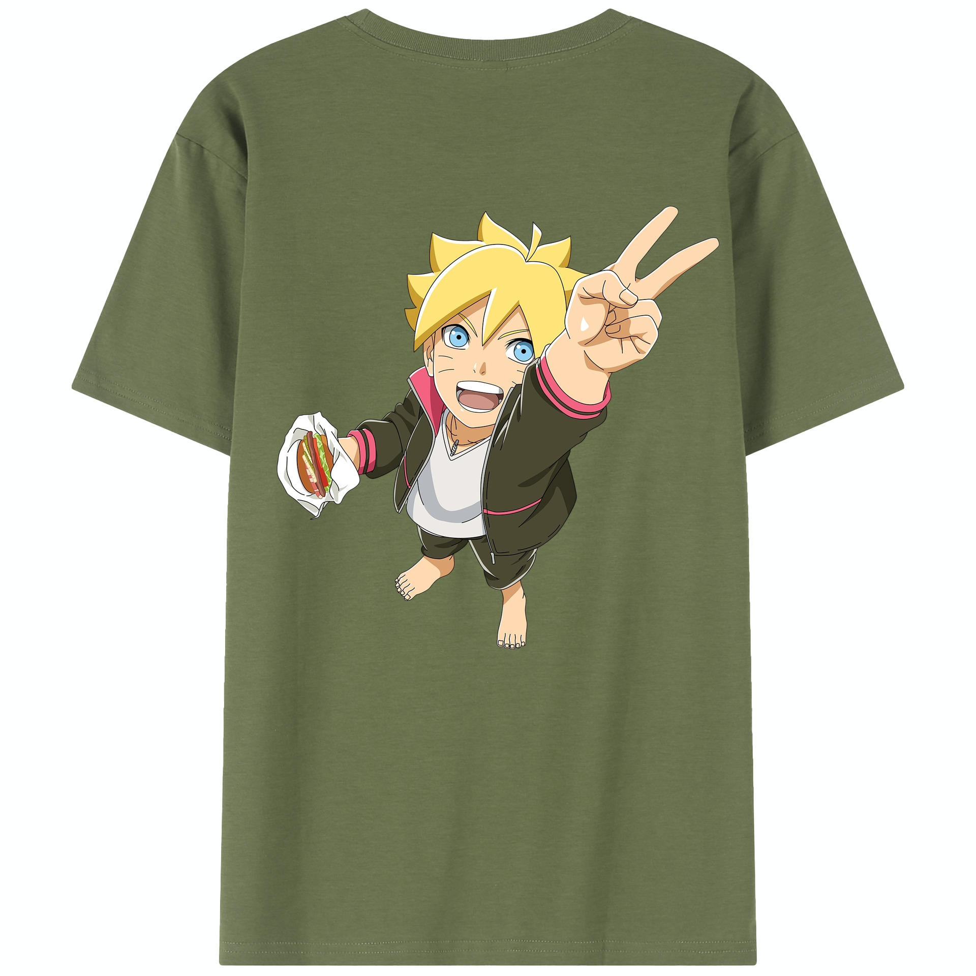 （画像用） NARUTO -ナルト- うずまき ボルト Uzumaki Boruto 綿100％半袖Tシャツ（背面プリント）